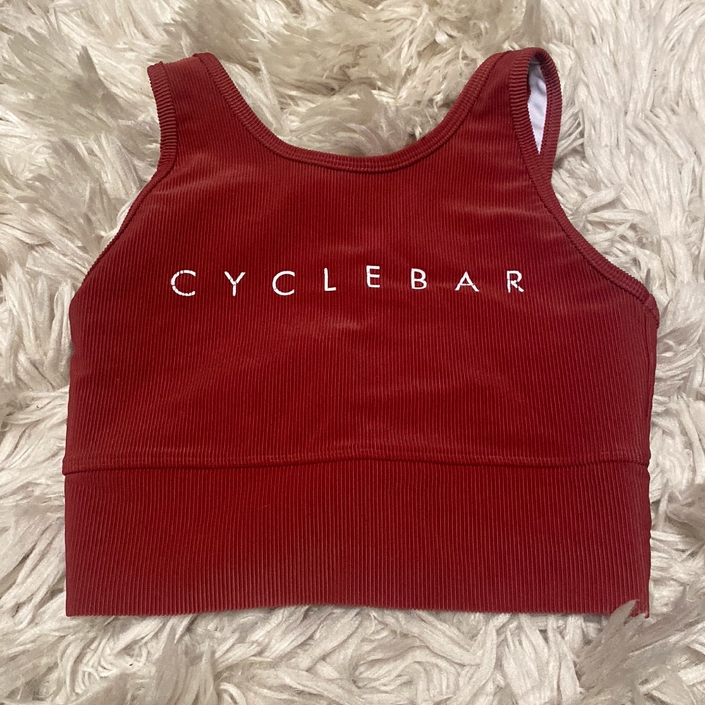 Ribbed CycleBar Bra Top | Size Medium Strut This Red Top